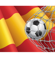 soccer goal and spain flag vector image vector image