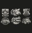 custom cars vintage monochrome logos vector image