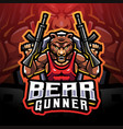 bear gunner esport mascot logo vector image