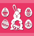 bunny holds easter egg for laser vector image vector image