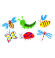 child drawing set of cute characters vector image