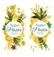italian pasta banner with pastry and seasoning vector image