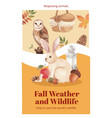 poster template with autumn outfit woodland life vector image