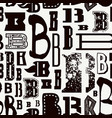 seamless pattern with letters b vector image