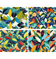 set of colorful leaf patterns vector image