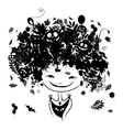 halloween holiday design female head vector image