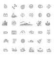 transport icons thin line design vector image vector image