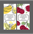 cherry and banana label templates vintage sketch vector image vector image