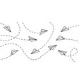 airplane flight route line path and destination vector image vector image