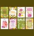 hot summer sales floral banner and text set vector image vector image