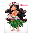 little girl with a seashell funny character 3d vector image