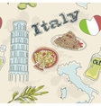 taly travel grunge seamless pattern vector image