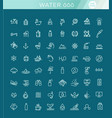 water icon set in thin line style symbol vector image