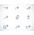 black arrows icons set vector image