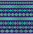blue and gold moroccan border patterns vector image vector image