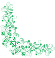floral decorative corner green vector image