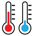 isolated thermometers in different colors vector image