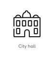 outline city hall icon isolated black simple line vector image