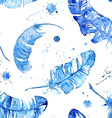 seamless pattern with watercolor feathers vector image