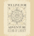 retro banner with sign of sun wind rose and map vector image