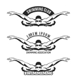 swimming man on wave logo vector image vector image