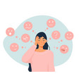 woman with mood vector image vector image