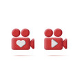 3d digital icon for cinematography with play vector image vector image