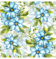 watercolor of a pattern blue flowers with buds vector image vector image