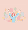 fun success celebration holiday joy concept vector image
