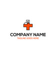 health-cross-medical-document-logo vector image vector image