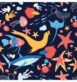 pattern with stingray and fish vector image vector image