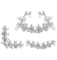 set of laurel wreath vector image