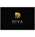 woman hair letter d shampoo salon haircut logo vector image vector image