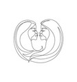 astrological gemini zodiac sign one line drawing vector image
