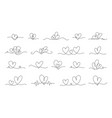 one continuous line heart hand drawn connected vector image vector image