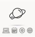 planet icon world globe sign vector image