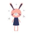 cute bunny girl isolated vector image
