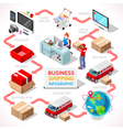 delivery 01 infographic isometric vector image vector image
