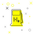 grey hydrogen filling station line icon isolated vector image