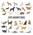 breed set of dogs and cats vector image