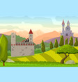 castles on hills medieval landscape vector image