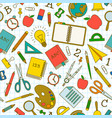 school doodle seamless pattern vector image