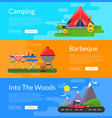 flat style camping elements banners vector image