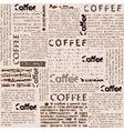 imitation of newspaper with the inscription coffee vector image vector image