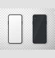 mobile phone front and back view realistic vector image vector image