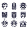 monochrome labels for astronauts badges vector image vector image