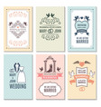 design template of wedding invitation cards vector image