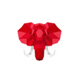 elephant head logo geometric lowpoly vector image
