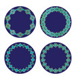 gold blue moroccan circle frames vector image vector image