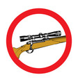 hand-drawn sniper rifle with telescopic sight vector image vector image